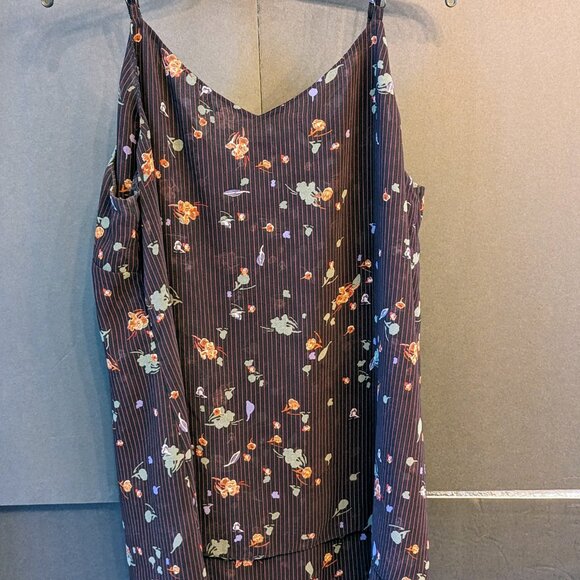 cabi Pinstripe Floral Cami V Neck Style 3607 - Picture 3 of 4